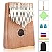 Kalimba, Helesin 17 key Thumb Piano Solid Finger Piano with Locking system, Instruction and Tune Hammer Marímbula Mbira Wood Natural Keyboard Marimba (Mahogany)
