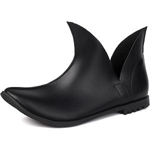 CIYASHEH Medieval Men's Faux Leather Pointed-Toe Boots Gothic Shoes Halloween Cosplay