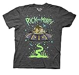 Ripple Junction Rick and Morty Ship Dumping T-Shirt (Large, Heather Charcoal)