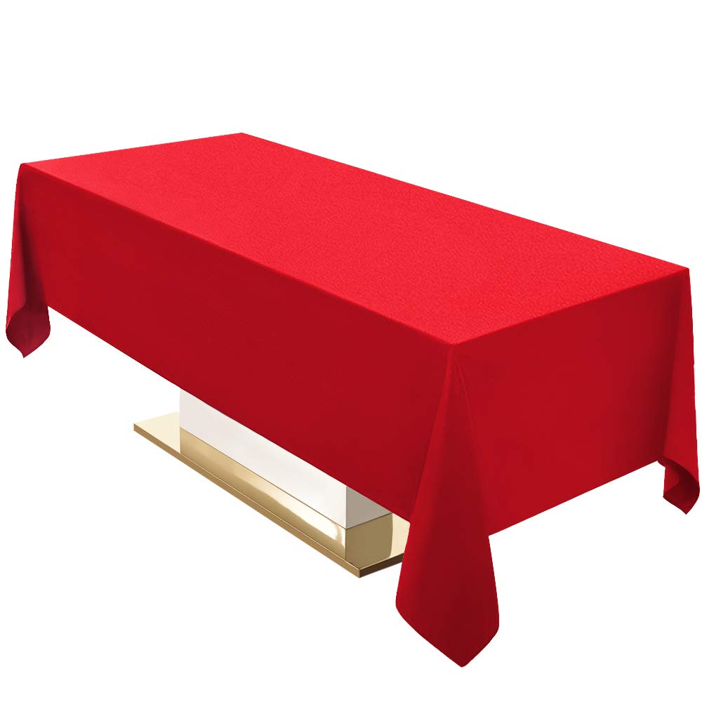 Surmente Red Christmas Tablecloth 60 x 102-inch Rectangular Polyester Table Cloth for Weddings, Banquets, or Restaurants