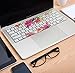 TOP CASE - 2 in 1 Bundle Deal, Floral Reflection Pattern Rubberized Hard Case + Keyboard Cover for MacBook Pro 13