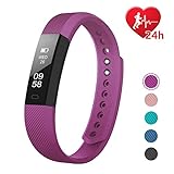LETSCOM Fitness Tracker, Fitness Tracker Watch with Heart Rate Monitor, Slim Touch Screen and Wristbands, Wearable Waterproof Activity Tracker Pedometer for Android and iOS