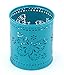EasyPAG 2 Pcs 3-1/4 inch Dia x 3-3/4 inch High Round Desk Pen Holder Cute Butterfly Pattern Design,Dark Teal