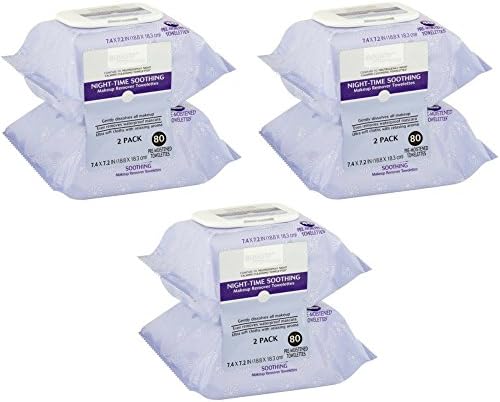 Equate Beauty Night-time Soothing Makeup Remover Towelettes, 40 sheets, 2 count (Pack of 3)
