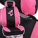 Lady High Heel Shoe Seat Covers for Car w/ Triple Pink Hearts Auto Accessories Interior Car Truck SUV Combo Kit Gift Set - 9PC