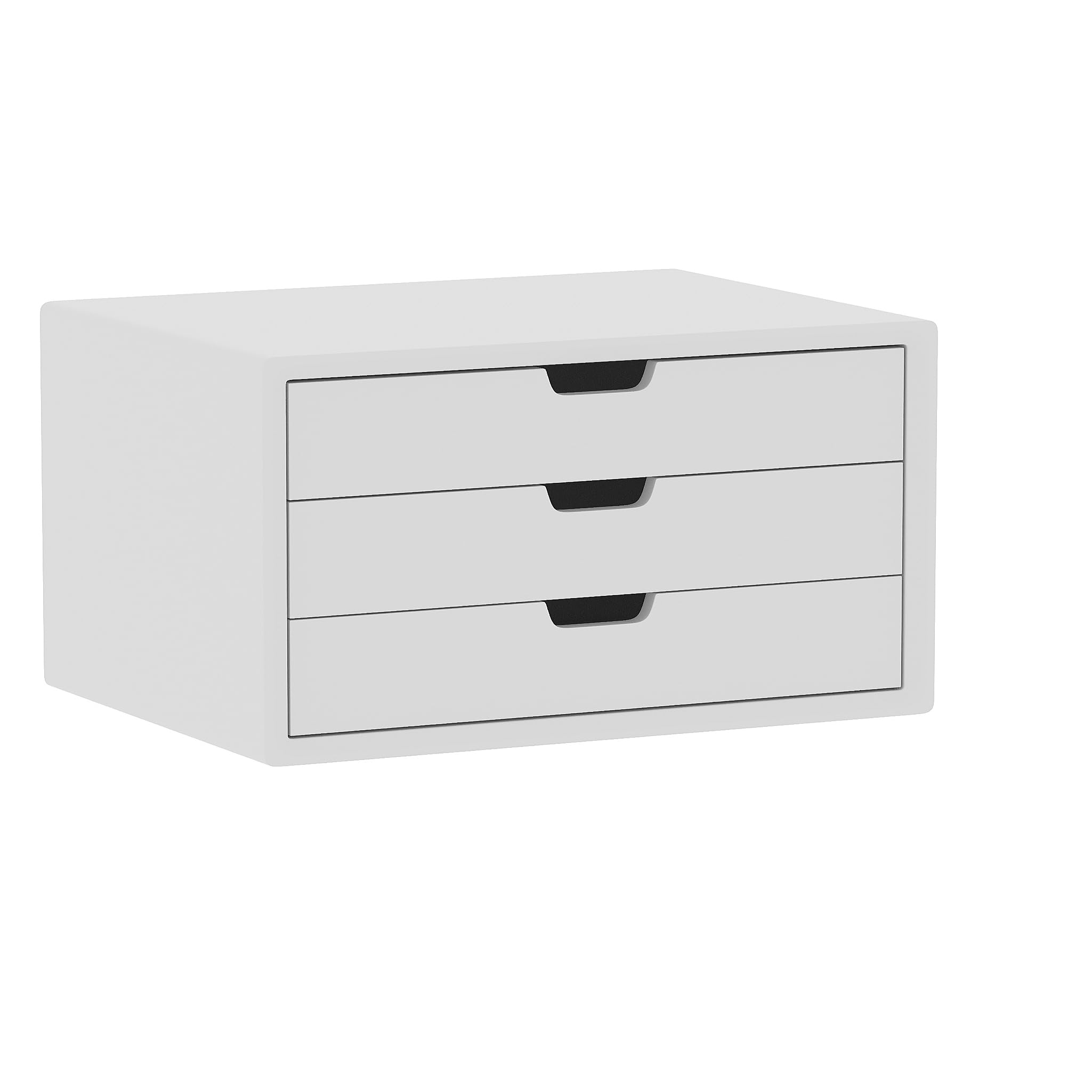 Photo 1 of LitaEther Desk Organizer with 3 Drawers, ALEX Drawer Unit, Chic White Wood Cosmetic Makeup Organizer for Office Vanity Tabletop Storage 13.8"X 6"X10.2"