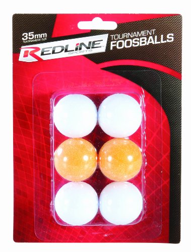 Redline Tournament-Size Accessory Foosballs for Any Foosball Table (6-Pack - 4 White and 2 Orange) - Thumbnail 2