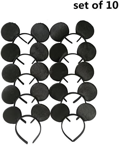 Mickey Minnie Mouse Costume Deluxe Fabric Ears Headband-Children Birthday Party Supplies（Set of 10） SuperLi