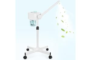 Professional Facial Steamer, Esthetician Facial Steamer, Face Steamer on Wheels, Rocker Arm/Preheat/Hot Mist Adjustment/Timer