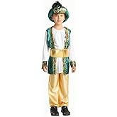 STIOEDYUAN Children's Arab Prince Costume Egypt King Shiek Aladdin Cosplay Boys Arabian Genie Halloween Fancy Dress