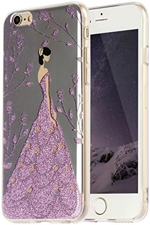 iPhone 6P/6PS Case with shining purple cartoon girl, Mirror Surface, Anti-impact, Enhanced Grip, Hard PC and Soft TPU case for iPhone 6 Plus, iPhone 6s Plus Case for girls