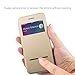 Nouske Swipe Case for iPhone 7 iPhone 8 with Stand/Window View/Magnetic Closing/TPU Bumper/Flip Full Cover Gold