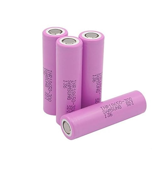 Samsung INR18650-30Q High Drain 3000mAh 3.7V 15A Rechargeable Flat Top Battery, (4 Pcs)