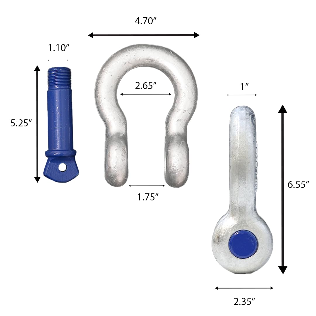 Condition photo showing As Is for boxer forged anchor shackle 1” – heavy duty forged steel - versatile & durable – working load capaci