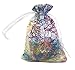 SumDirect 100Pcs 3.5x4.7inches Coralline Pattern Drawstring Organza Jewelry Pouches Wedding Party Christmas Favor Gift Bags (White)