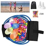 POKONBOY Water Balloon Launcher with 500 Water Balloons , 500 Yards Water Balloon Slingshot / Cannon / Launcher with 2 Refill Kits Fight Pool Party Toy, 3 Person Giant Angry Birds Summer Beach Games