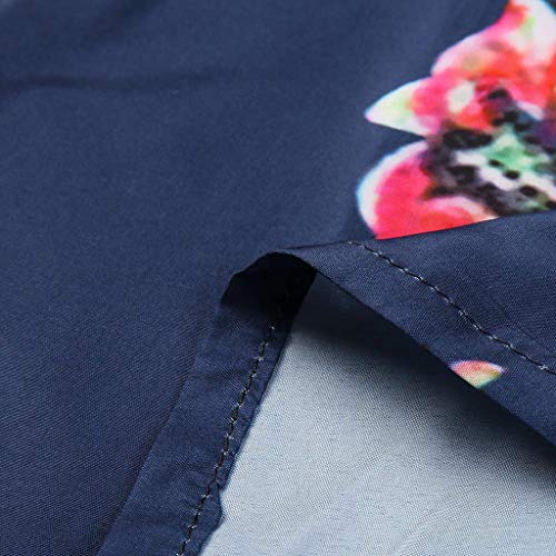 TWinmar -Women Floral Print Mini Dress Summer O-Neck Short Sleeve Dress Swing Dress Ladies A Line Beach Holiday Dress Elegent Party Dress Jersey Dress