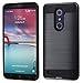 ZTE ZMax Pro Case, Brushed Design Hybrid, Slim Fit Polycarbonate and Silicone TPU Hard Cover with Stylus and Screen Protector - Black