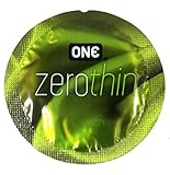 ONE Zero Thin Premium Lubricated Latex Condoms with Silver Pocket/Travel Case-12 Count