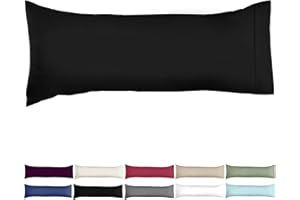 Soft Body Pillow Cover/Pillowcases 60 x 21 Inch, WINKAURA Premium Unique Long Pillow Case for Bed Fits 54x20 Pillow, Envelope Closure, Stylish Wrinkle and Stain Resistant,Black