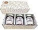 Favorite FRUIT BUTTERS Gift Assortment Box - 3 Jar Sampler, Variety Pack of Apple, Pumpkin and Pear Butter (9 oz full-sized jars) by Mrs. Miller's in a Gold Scroll Gift Box by Jarosa Gifts