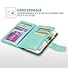 ULAK Compatible with iPhone 8 case with Card Holder, PU Leather iPhone 7 Wallet Case with Credit Card Slot Magnetic Closure Flip Wallet Case Cover for Apple iPhone 7/8 4.7 inch- Minimal Mint Stripes