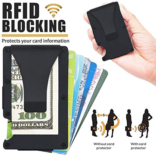 Montana West Minimalist Carbon Fiber Wallet RFID Credit Card Holder for Men Cash Clip AR RFD-001BK