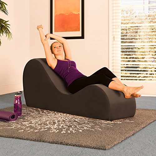 Liberator Chaise Lounge Yoga Chair - Espresso Micro-Velvet - Buy Online