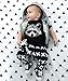 Newborn Organic Fox Baby Girls Boys Tops T-Shirt+Pants Leggings 2pcs Outfits Set (0-6 Months, Black&White)