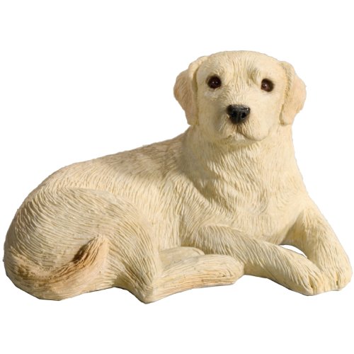 Sandicast Mid Size Yellow Labrador Retriever Sculpture, Lying