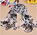 ChikaMika Floral Scarves for Women Black Peony Chiffon Scarves Lightweight Wrap Shawls