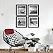 Black Framed Art Wall Decor - 4 Panels Beach Stone Boat Bridge Theme Landscape Sea Wall Art Canvas Prints Contemporary Black Frames Paintings for Home Decorations