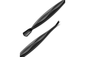 BEZOX Cuticle Trimmer - Elegant Precision Cuticles Pusher & Fork, Dual-Ended Stainless Steel Nail Cuticle Stick for Exquisite Manicures and Pedicures - Black
