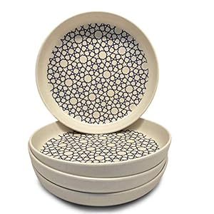 Bamboo-Plates-Set-for-Kids-x4-Eco-Friendly-Deep-Plates-for-Pasta-Noodles-Salad-or-Snacks-Bamboo-Tableware-Suitable-for-Children-and-Adults Bamboo Plates Set for Kids x4. Eco-Friendly Deep Plates for Pasta, Noodles, Salad or Snacks. Bamboo Tableware Suitable for Children and Adults