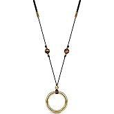 JOJOPANDA Luxury Beaded Eyeglass Necklace Holder with Tiger's Eye &amp; Smoky Quartz &ndash; Adjustable Glasses Chain