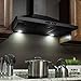 AKDY Convertible Kitchen Wall Mount Range Hood in Black Painted Stainless Steel with Lights (36 in.)