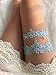 YuRong Wedding Flower Garter Rhinestone Garter Bridal Leaf Garter G06 (Blue)…