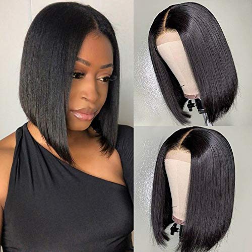 Ugrace-Hair-Straight-Bob-Wigs-Brazilian-Virgin-Human-Hair-Lace-Closure-Wigs-Natural-Hairline-Glueless-Pre-Plucked-4x4-Lace-Wigs-Short-Bob-Wigs-For-Fashion-Women-12INCH-4X4-natural-color