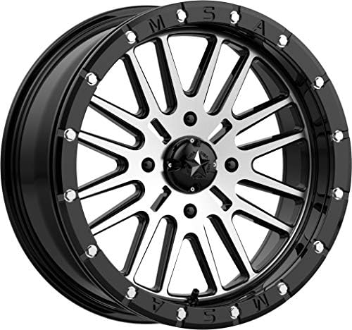 MSA OFFROAD WHEELS M37 BRUTE BEADLOCK Gloss Black Machined Wheel (16 x 7. inches /4 x 112 mm, 10 mm Offset)