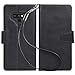 Arae Case Compatible for Samsung Galaxy Note 9, PU Leather Wallet case [Stand Feature] with Wrist Strap and [4-Slots] ID&Credit Cards Pocket - Black