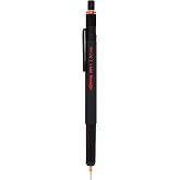 rOtring 800+ Mechanical Pencil and Touchscreen Stylus, Twist-to-Retract, HB 0.7 mm, Black Metal Barrel