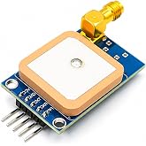 hiBCTR NEO-7M GPS Module, SMA Antenna, 3.3V-5V TTL | 56 acquisition and 22 tracking channels, 2.5m CEP accuracy, onboard ceramic antenna, for Arduino, STM32