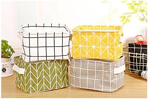 iToolai Oxford Foldable Storage Baskets Bins Mini Boxes Clothes Organizers for Desk,Drawer & Shelves (Pack of 4, Multicolored Style 3)
