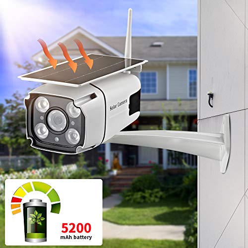Solar Powered Security Camera, SDETER 1080P Wireless WiFi Battery