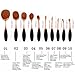DSCbeauty 10 Pcs Oval Brushes Set Packed with Box Foundation Contour Blush Concealer Eyebrow Eyeliner Blending Cosmetics Brushes Toothbrush Curve Makeup Tools Set (Black Rose Golden)