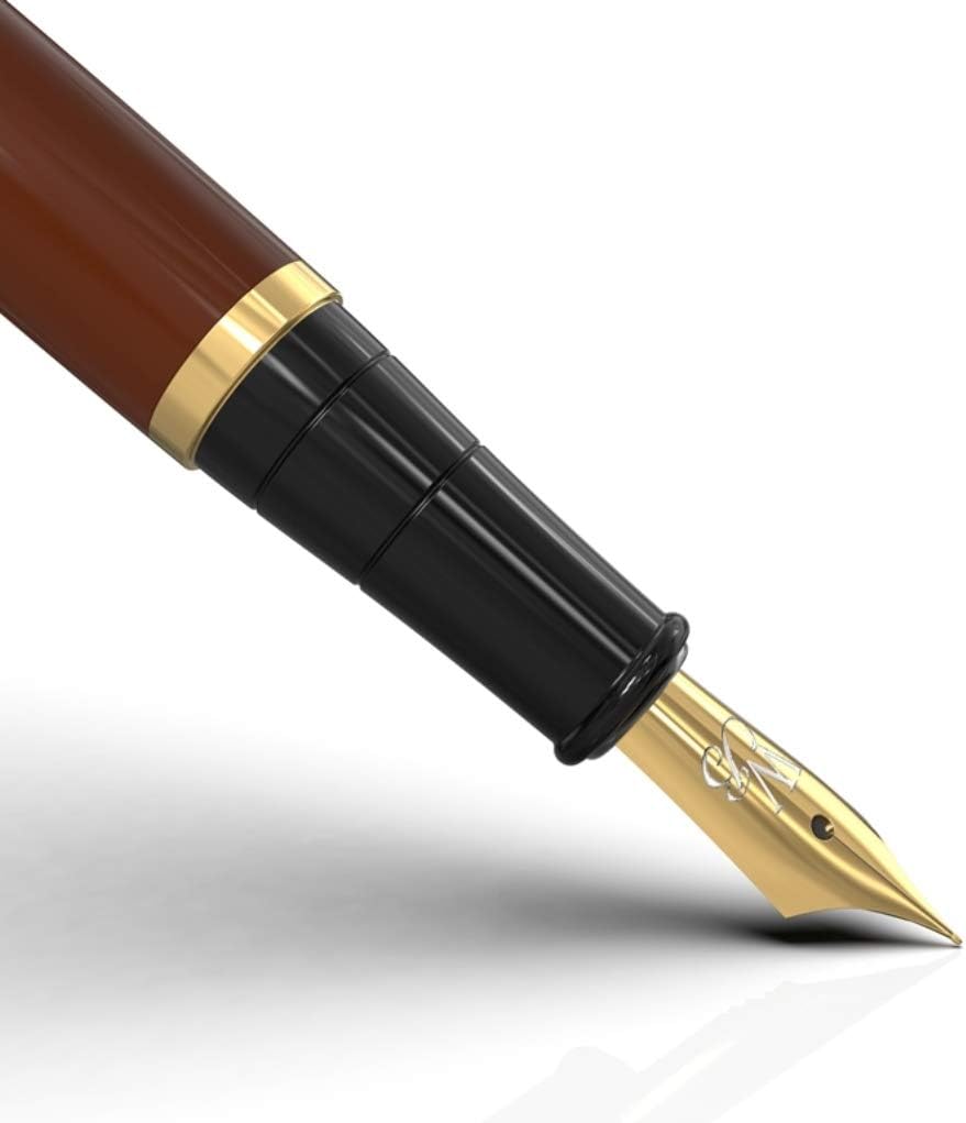 Wordsworth & Black Fountain Pen Kit, 18K Medium Gold Nib, Includes 24 Ink Cartridges, Ink Refill Converter and Gift Box - Image 3