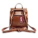 Zicac Women's Leather Backpack Casual Daypack (Brown)