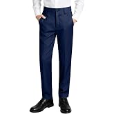Plsily Boys Dress Pants Slim Fit,Formal Suit Trousers with Adjustable Waist | Size 2-20,Suitable for Toddler to Teen,Boys Flat Front Pants with Zipper Pockets,School Uniform Pant,Light Weight Breathable