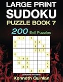 Large Print SUDOKU Puzzle Book 7: 200 Evil Puzzles (Large Print SUDOKU Books) (Volume 7) by Kenneth Quinlan, WMC Publishing