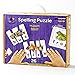 Star Right Educational Spelling Puzzle Game with Realistic Art, Learning Toys for Ages 4+, 3 and 4 Letter Words, Set of 26 (91 Pieces) with 1 Puzzle Frame Included